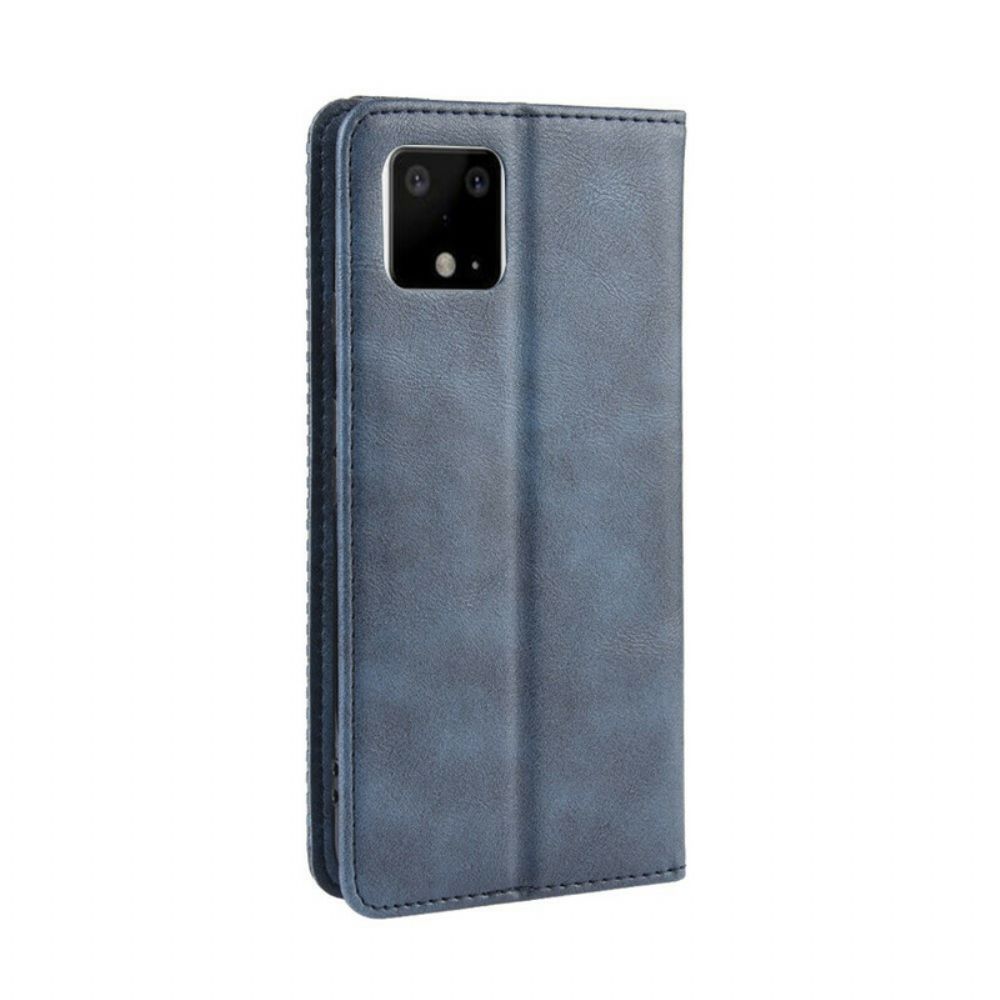 Bescherming Hoesje voor Google Pixel 4 XL Folio-hoesje Vintage Gestileerd Leereffect