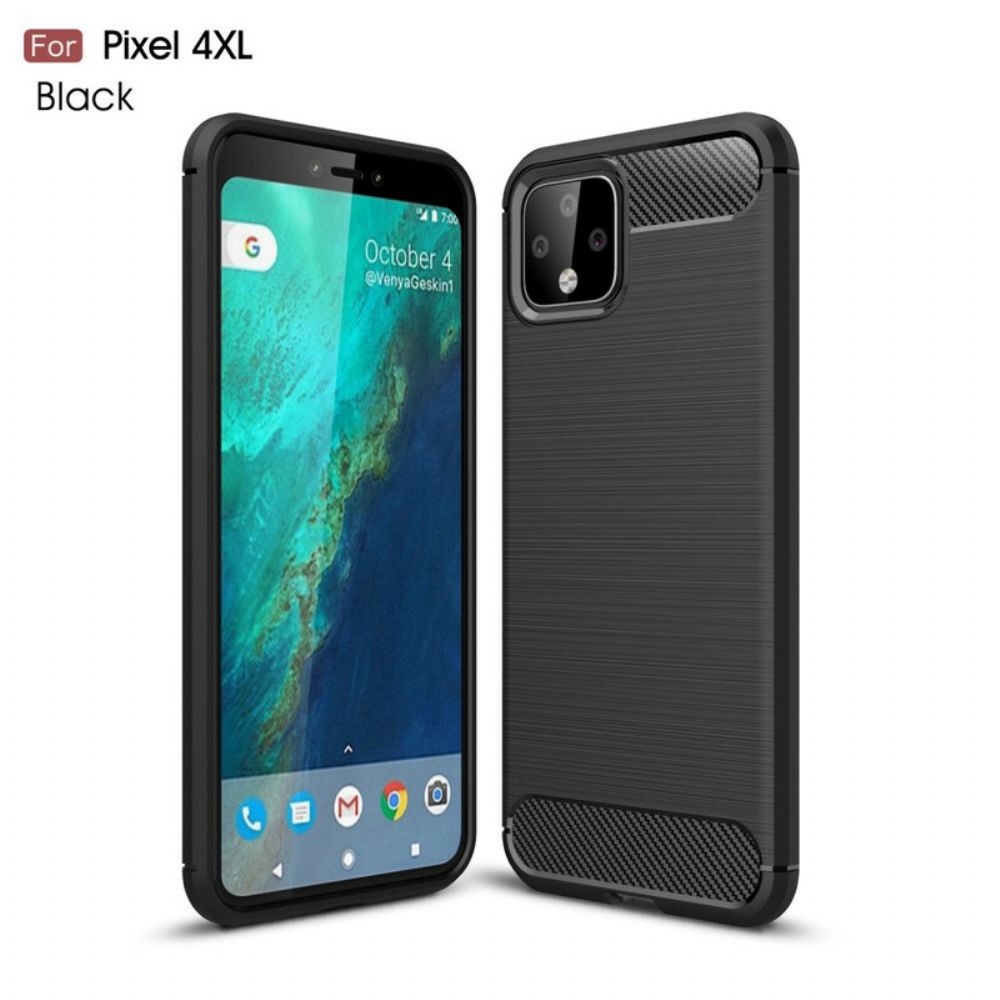 Hoesje voor Google Pixel 4 XL Geborstelde Koolstofvezel