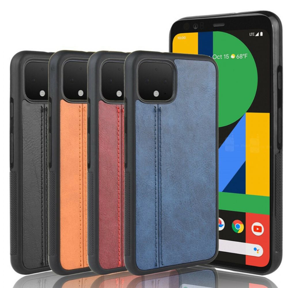 Hoesje voor Google Pixel 4 XL Naad Leereffect