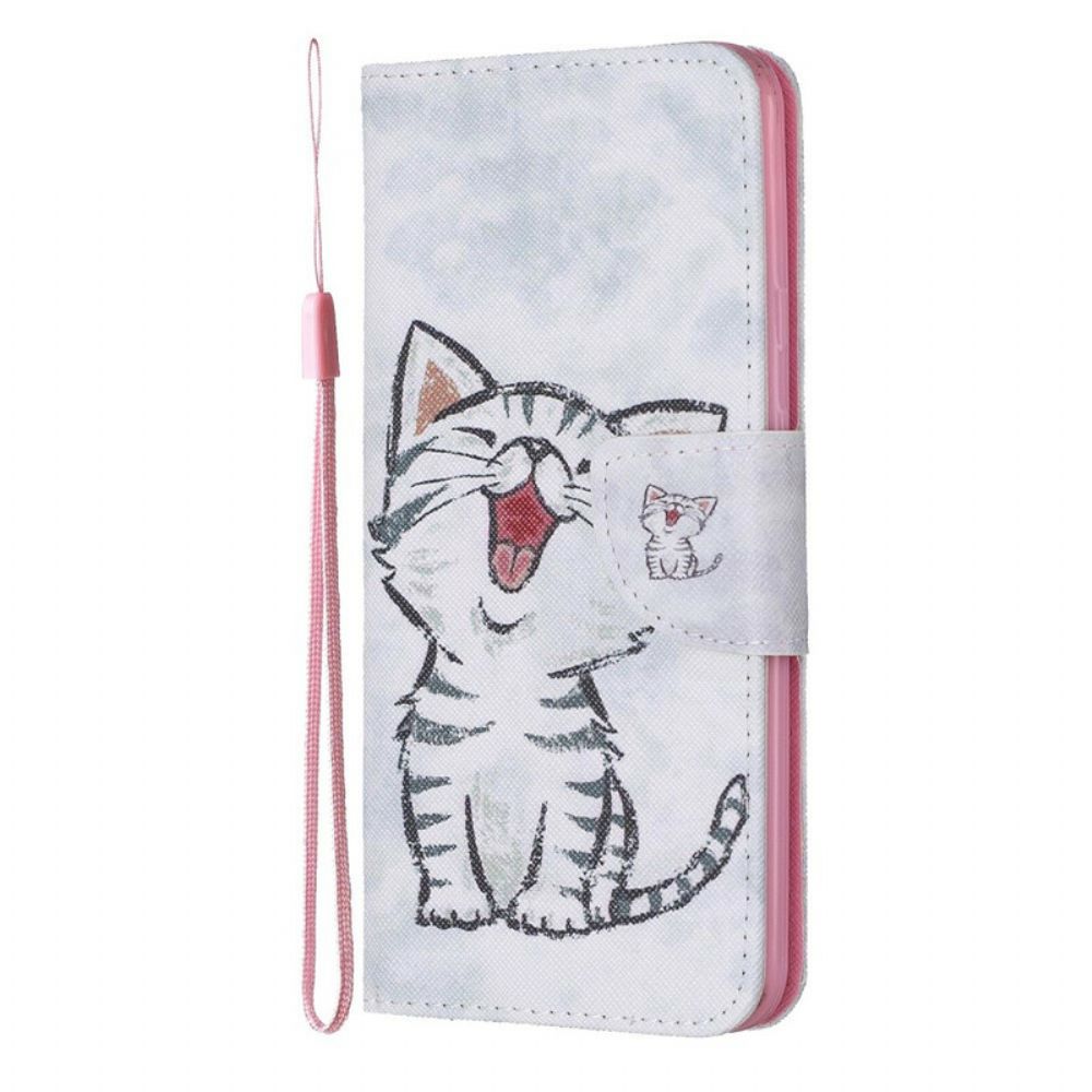 Leren Hoesje voor Google Pixel 4 XL Met Ketting Thong Kitten