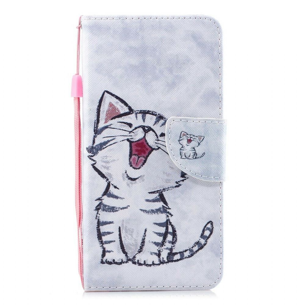 Leren Hoesje voor Google Pixel 4 XL Met Ketting Thong Kitten