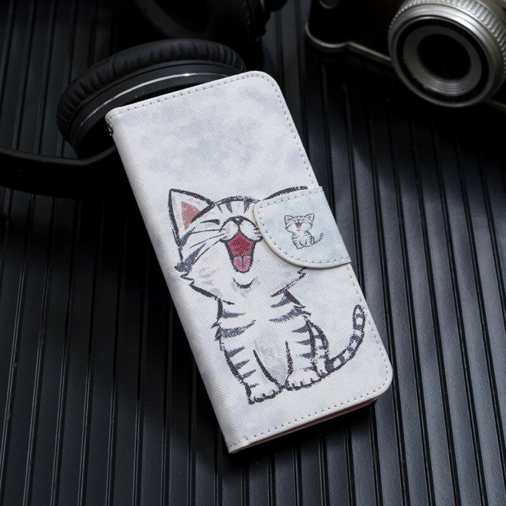 Leren Hoesje voor Google Pixel 4 XL Met Ketting Thong Kitten