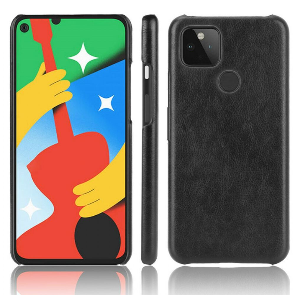 Hoesje voor Google Pixel 4A 5G Prestaties Litchi Leder Effect