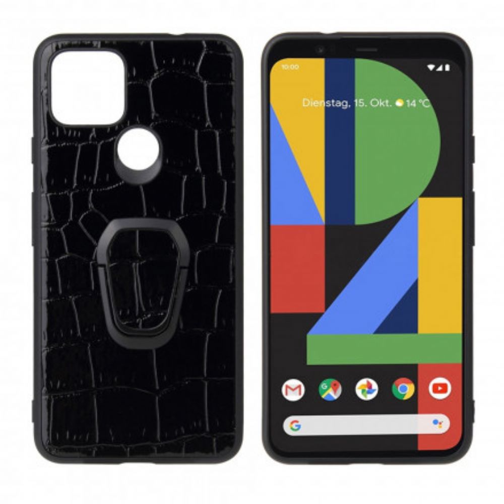 Telefoonhoesje voor Google Pixel 4A 5G Krokodil Stijl Ring-ondersteuning