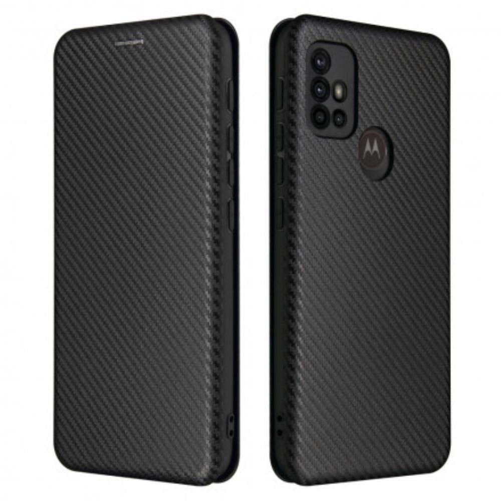 Bescherming Hoesje voor Moto G10 / G30 Folio-hoesje Gekleurde Carbon Silicone