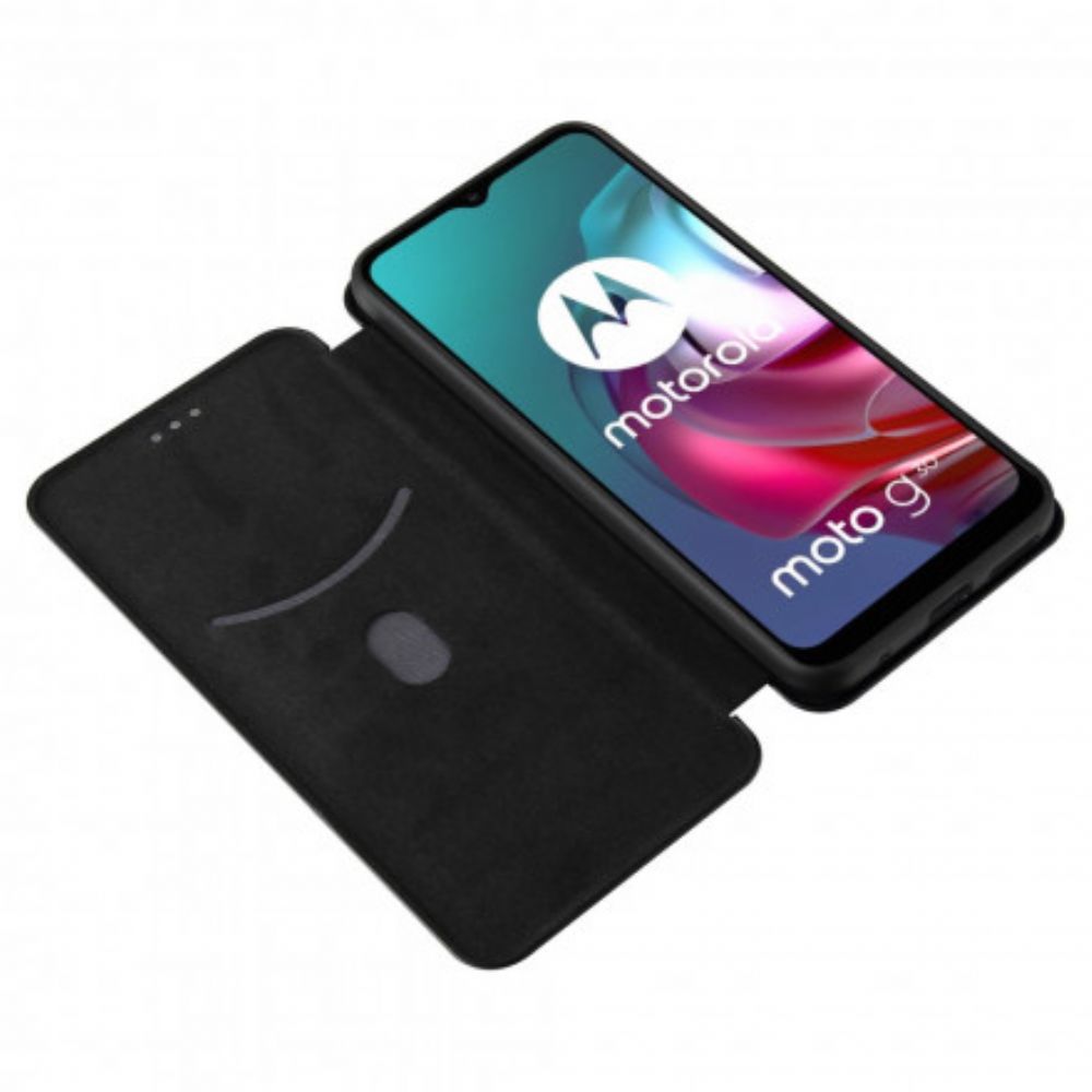 Bescherming Hoesje voor Moto G10 / G30 Folio-hoesje Gekleurde Carbon Silicone