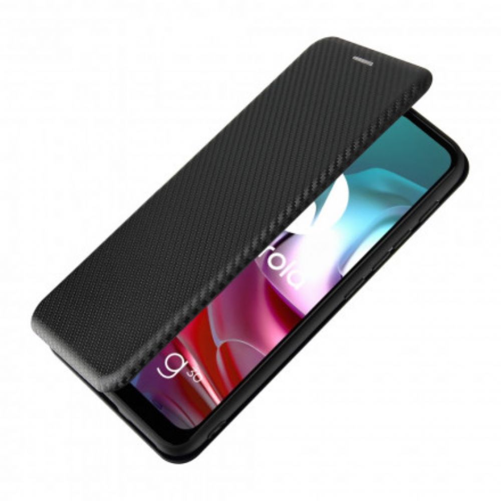 Bescherming Hoesje voor Moto G10 / G30 Folio-hoesje Gekleurde Carbon Silicone