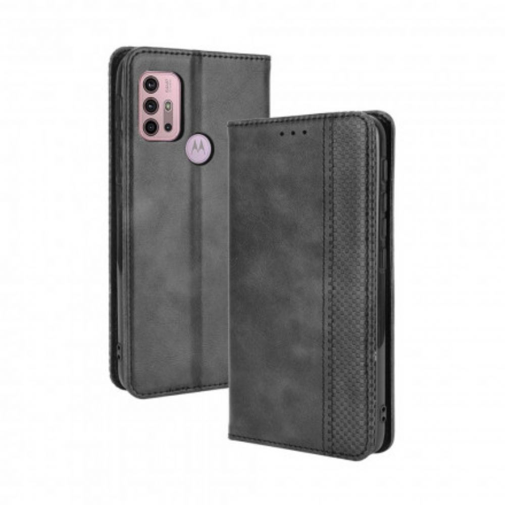 Bescherming Hoesje voor Moto G10 / G30 Folio-hoesje Gestyled Vintage Leereffect