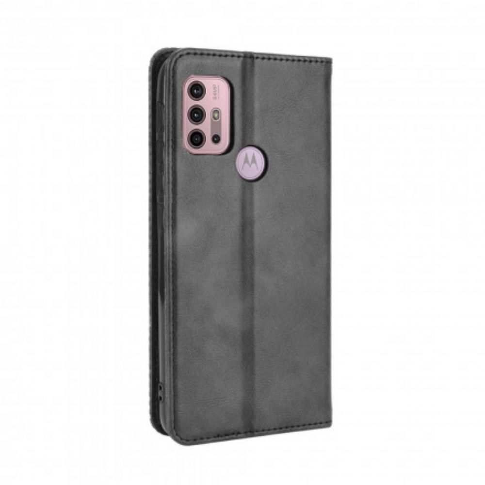 Bescherming Hoesje voor Moto G10 / G30 Folio-hoesje Gestyled Vintage Leereffect