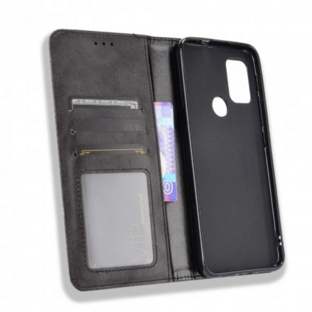 Bescherming Hoesje voor Moto G10 / G30 Folio-hoesje Gestyled Vintage Leereffect