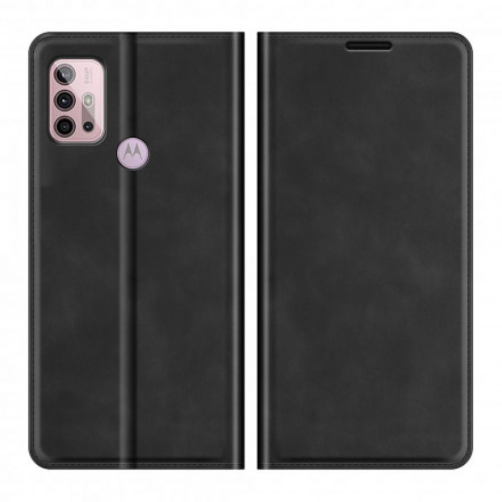 Bescherming Hoesje voor Moto G10 / G30 Folio-hoesje Zijdezacht Leereffect