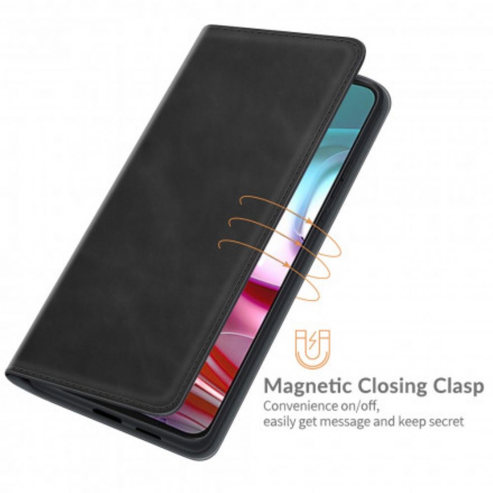 Bescherming Hoesje voor Moto G10 / G30 Folio-hoesje Zijdezacht Leereffect