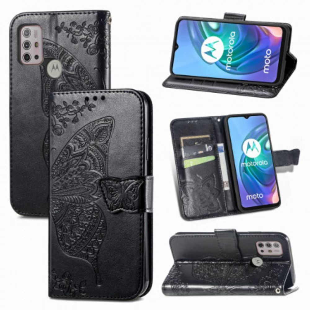 Flip Case voor Moto G10 / G30 Halve Vlinder