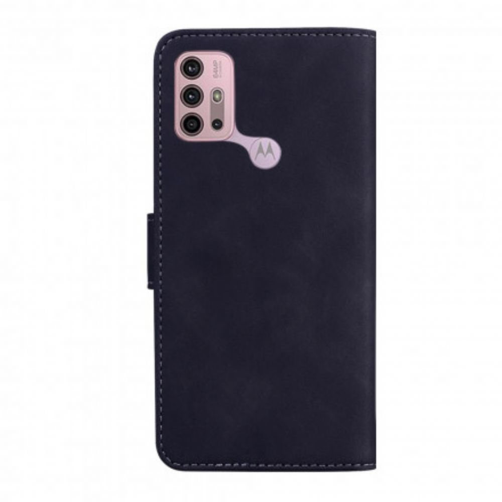 Flip Case voor Moto G10 / G30 Vintage Couture Lederen Stijl