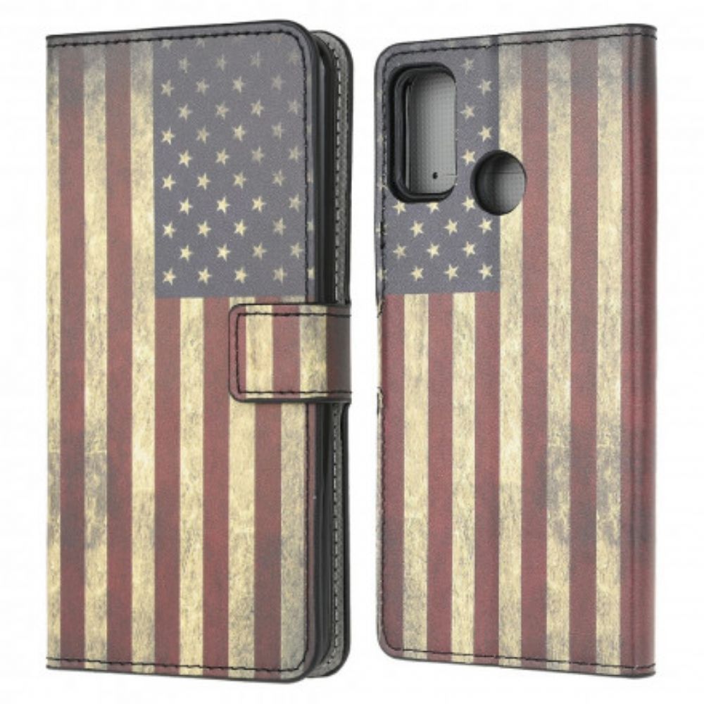 Folio-hoesje voor Moto G10 / G30 Amerikaanse Vlag