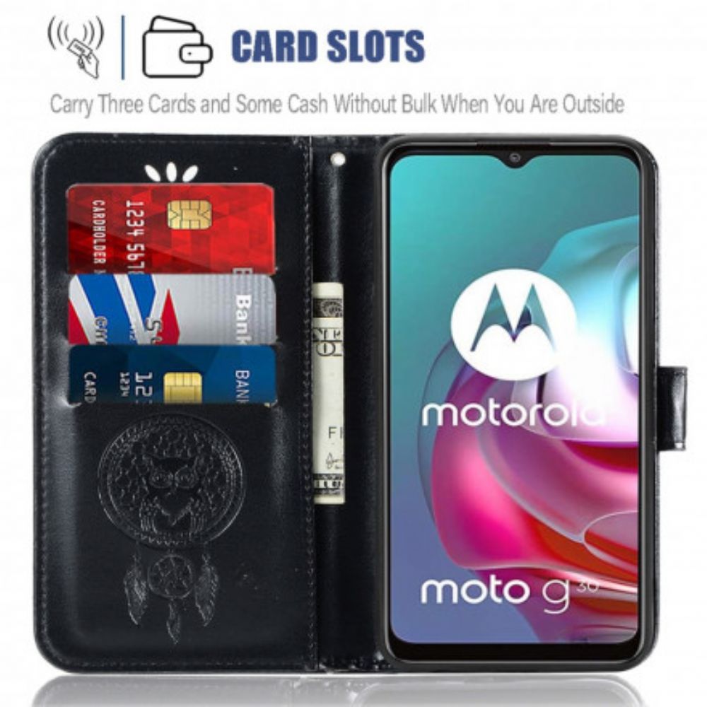 Folio-hoesje voor Moto G10 / G30 Dromerige Uil