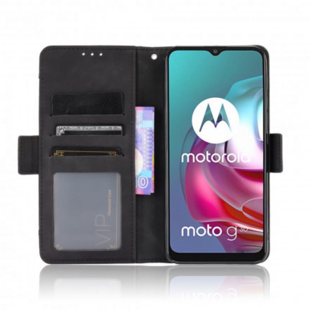 Folio-hoesje voor Moto G10 / G30 Eerste Klas Multi-kaart