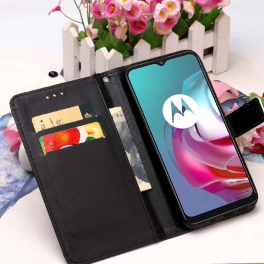 Folio-hoesje voor Moto G10 / G30 Gouden Rozen