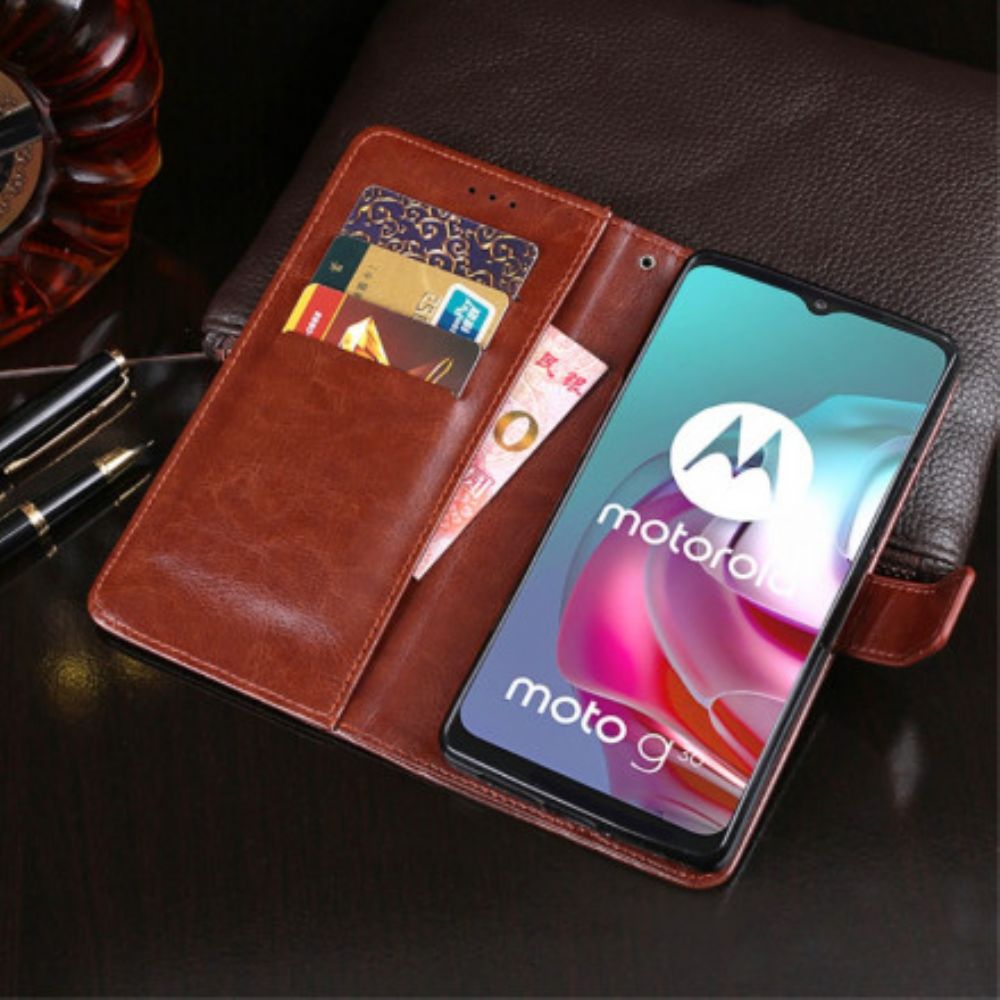 Folio-hoesje voor Moto G10 / G30 Imitatieleer Idewei