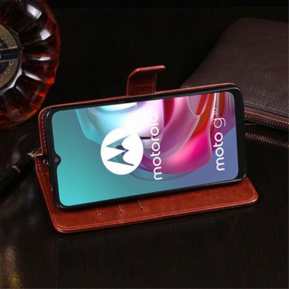 Folio-hoesje voor Moto G10 / G30 Imitatieleer Idewei