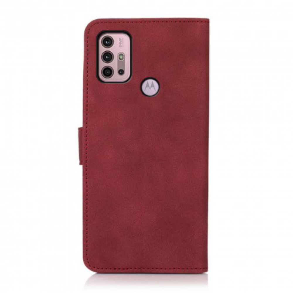 Folio-hoesje voor Moto G10 / G30 Khazneh Leereffect Met Textuur