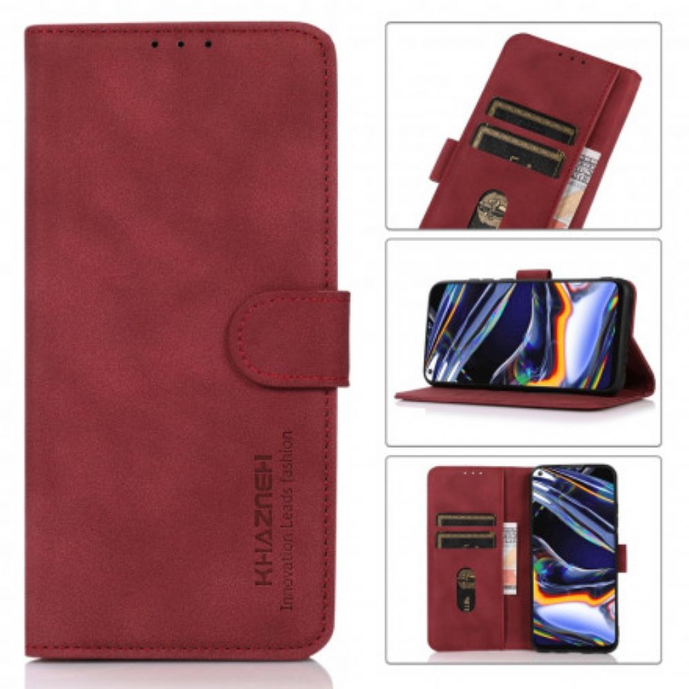 Folio-hoesje voor Moto G10 / G30 Khazneh Leereffect Met Textuur