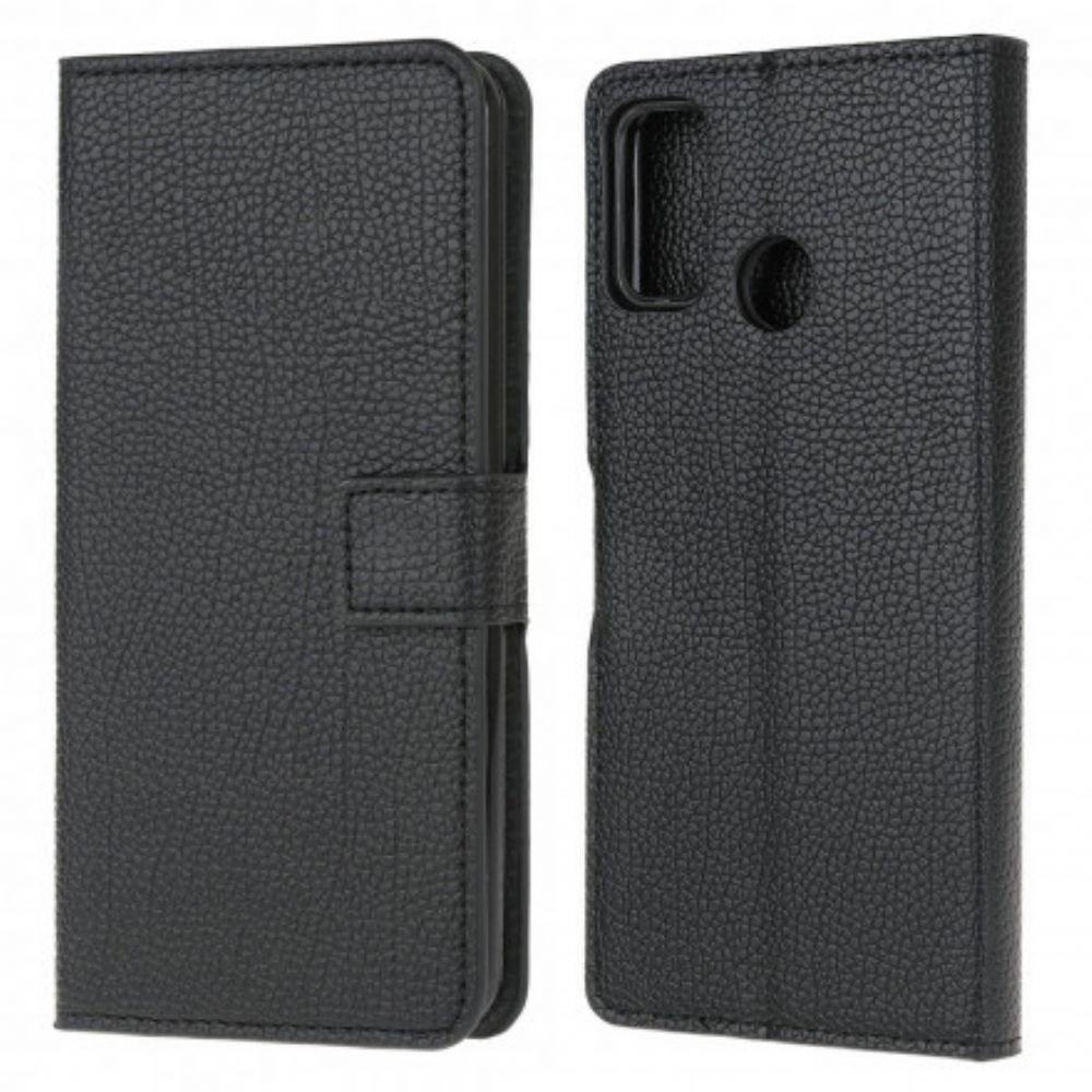 Folio-hoesje voor Moto G10 / G30 Litchi-leereffect