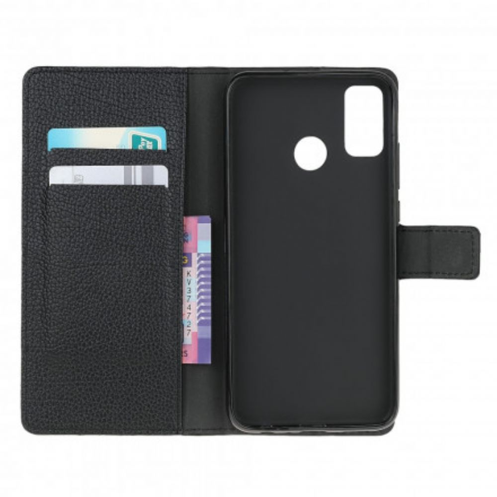 Folio-hoesje voor Moto G10 / G30 Litchi-leereffect