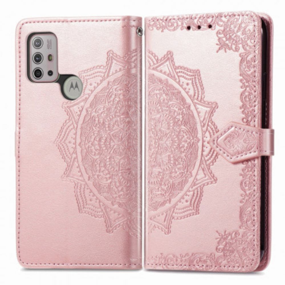 Folio-hoesje voor Moto G10 / G30 Mandala Van Middelbare Leeftijd