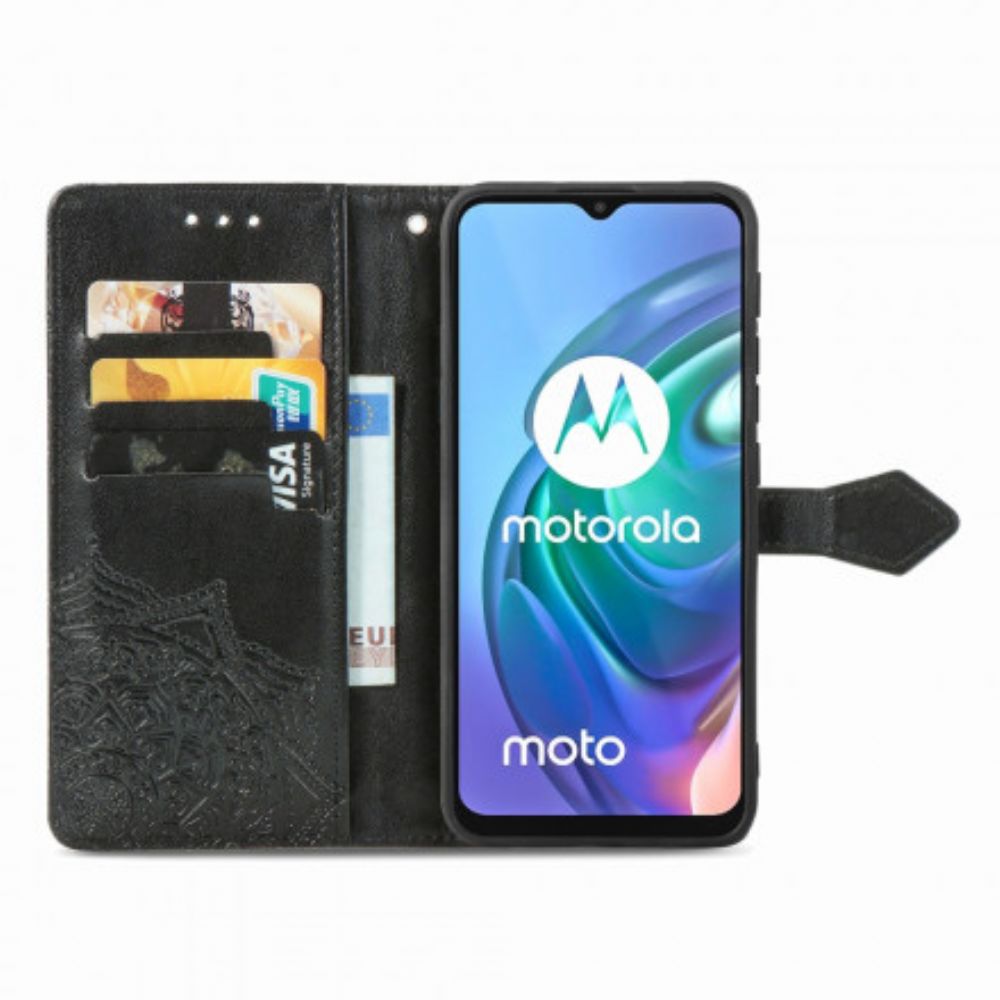 Folio-hoesje voor Moto G10 / G30 Mandala Van Middelbare Leeftijd