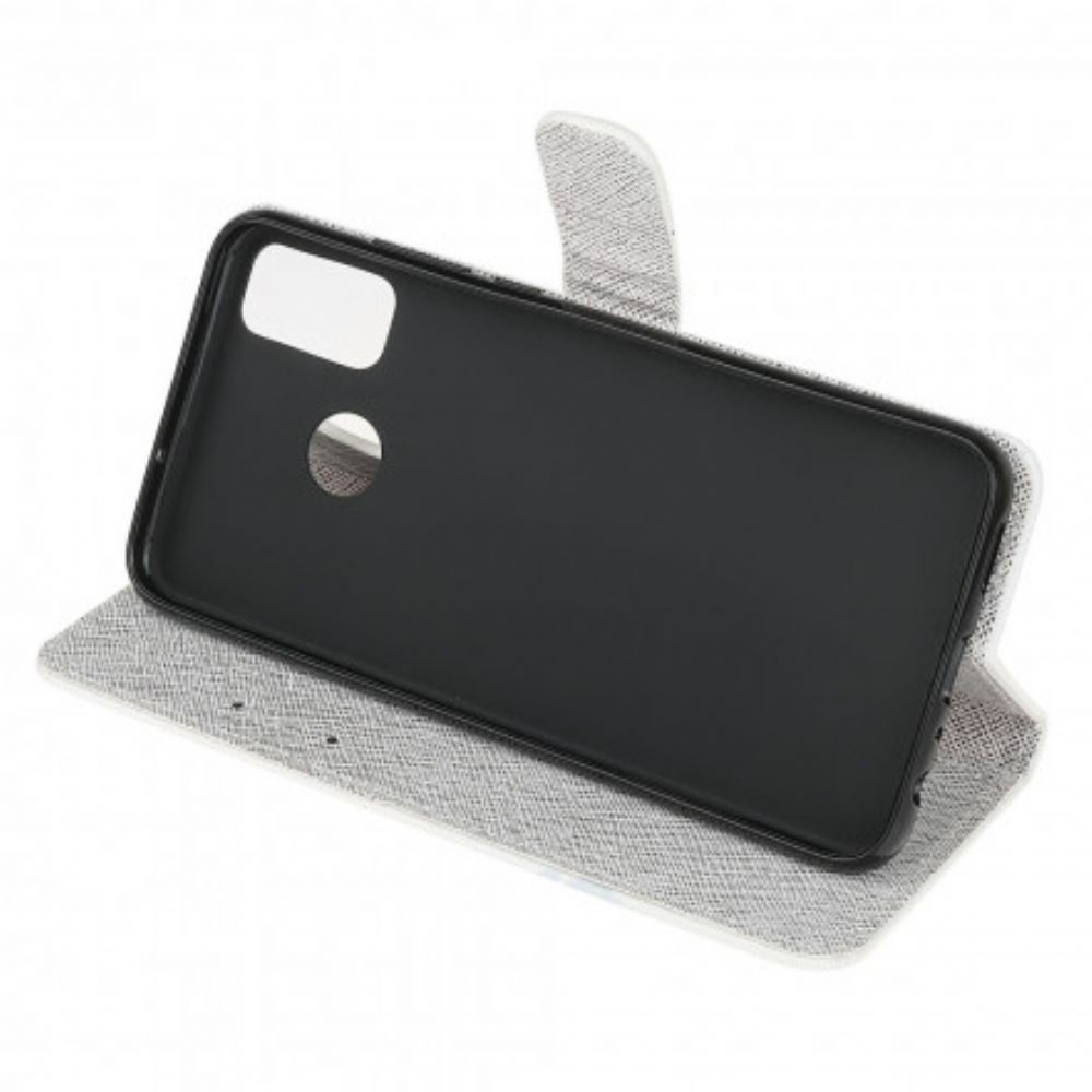 Folio-hoesje voor Moto G10 / G30 Met Ketting Funky Katten Met Riem