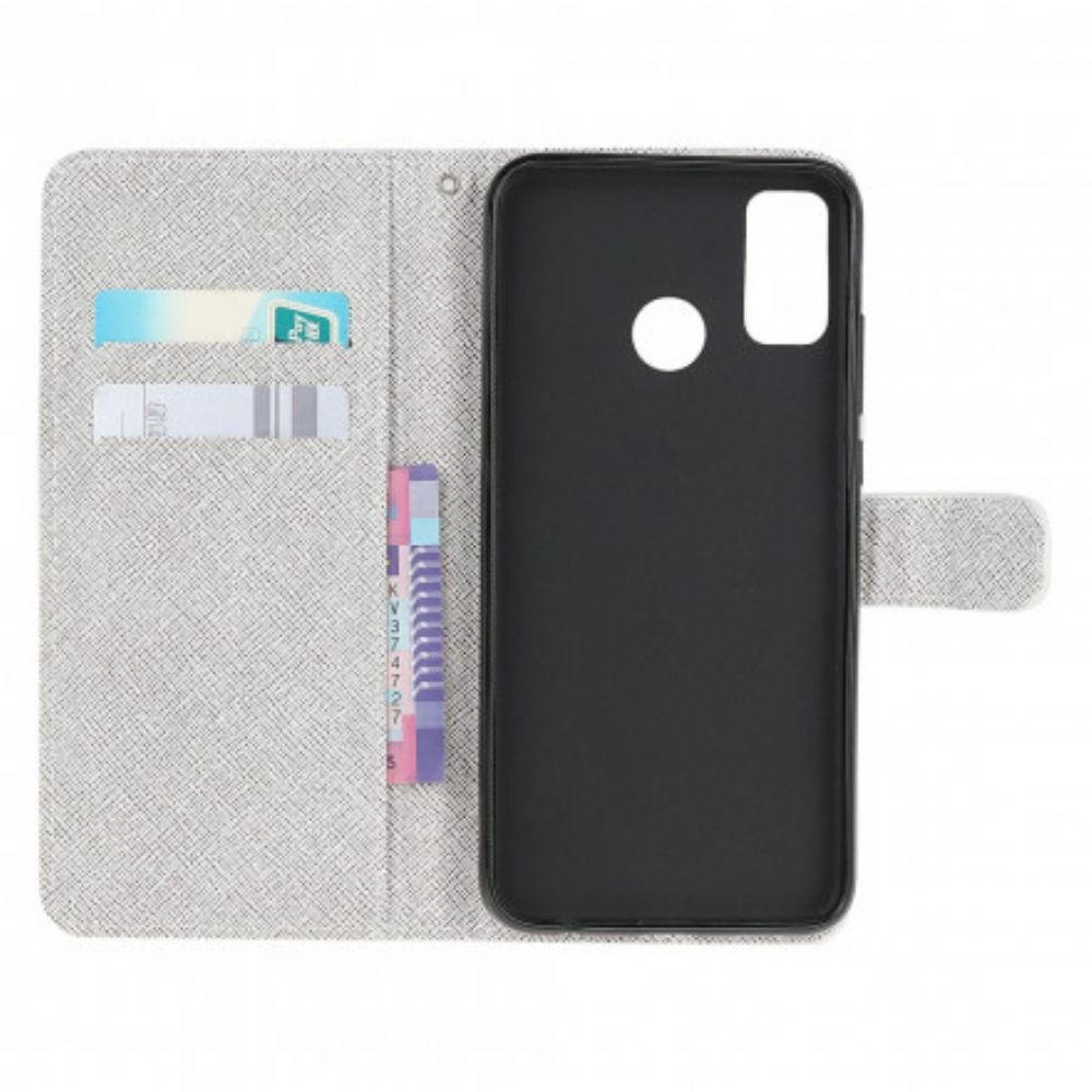 Folio-hoesje voor Moto G10 / G30 Met Ketting Funky Katten Met Riem