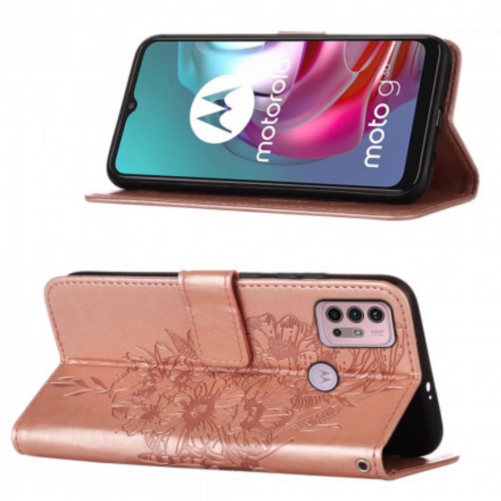 Folio-hoesje voor Moto G10 / G30 Vlinderontwerp