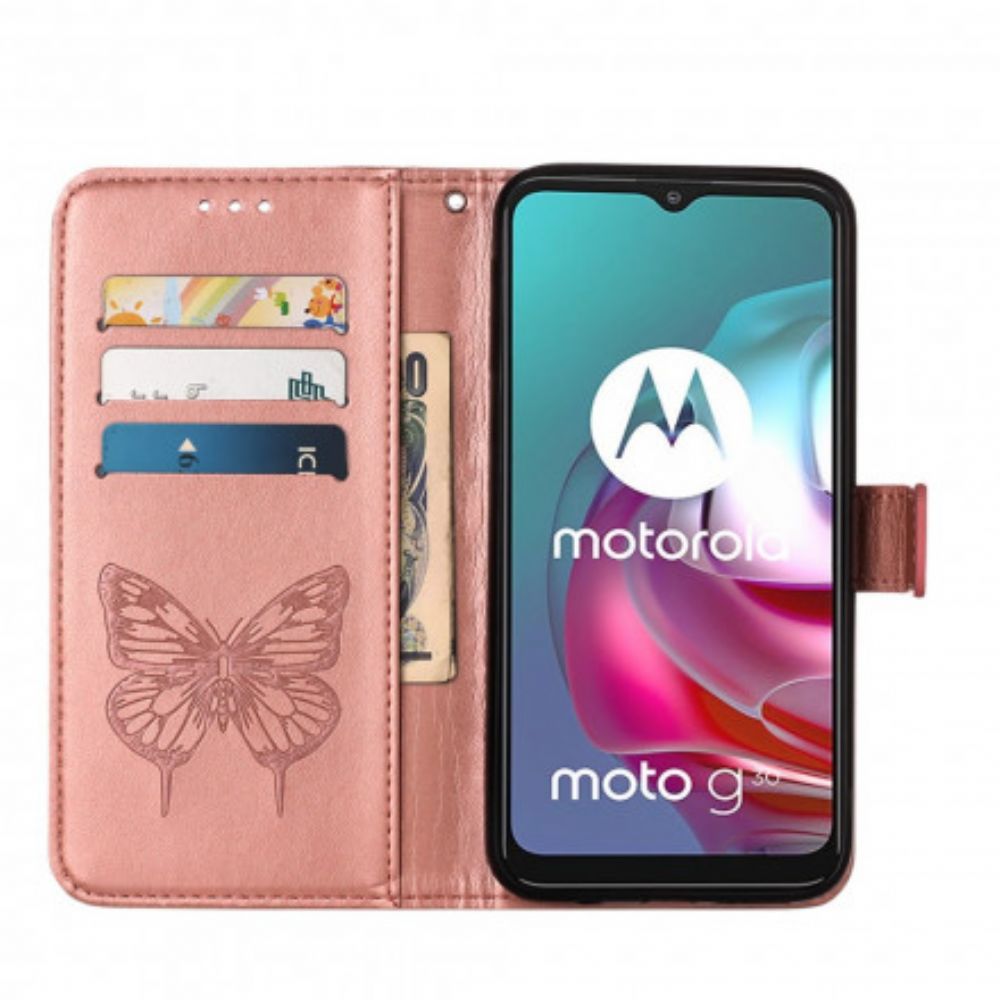 Folio-hoesje voor Moto G10 / G30 Vlinderontwerp