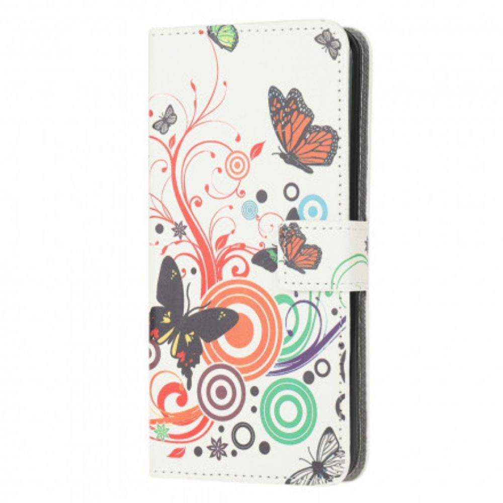 Folio-hoesje voor Moto G10 / G30 Vlinders En Bloemen