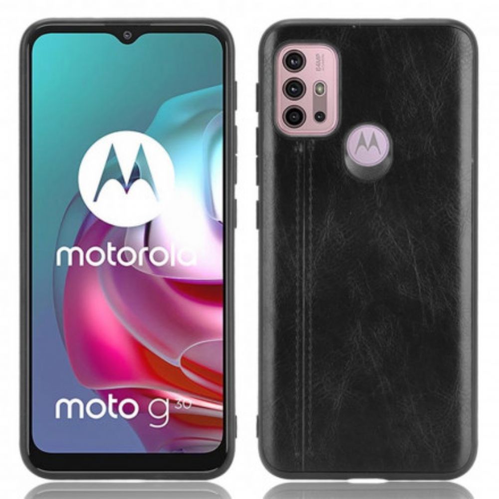 Hoesje voor Moto G10 / G30 Naad Leereffect