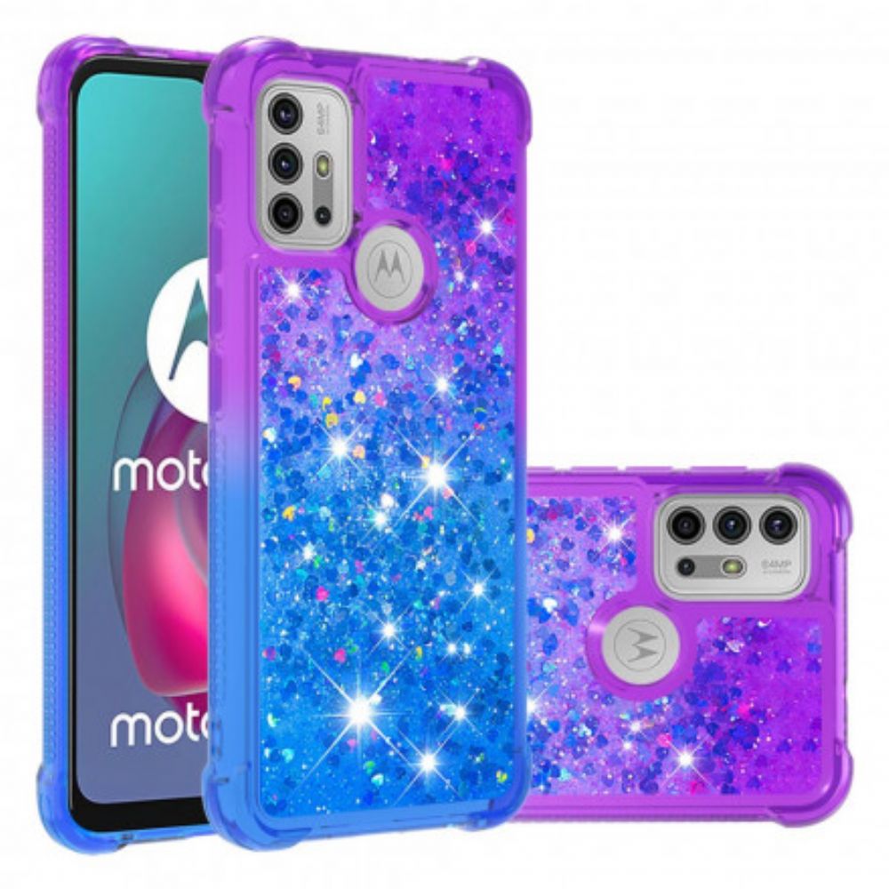 Hoesje voor Moto G10 / G30 Pailletten Kleuren