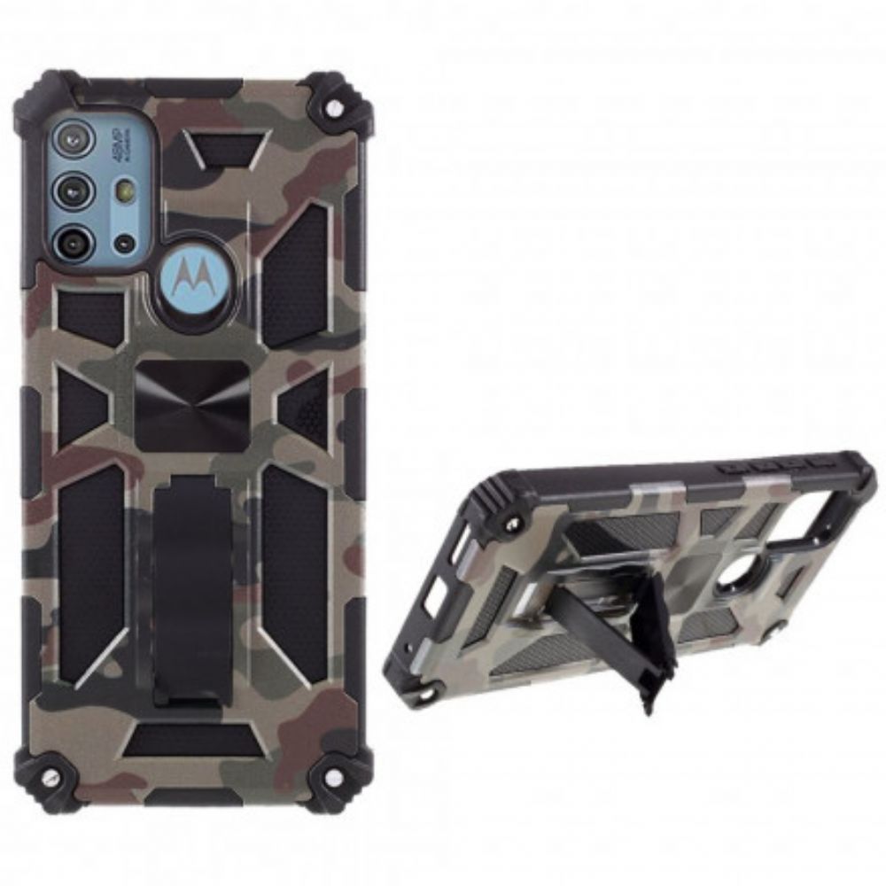 Hoesje voor Moto G10 / G30 Verwijderbare Ondersteuning Camouflage