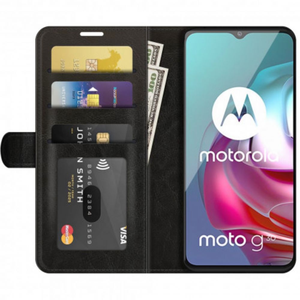 Leren Hoesje voor Moto G10 / G30 Ontwerp Leereffect