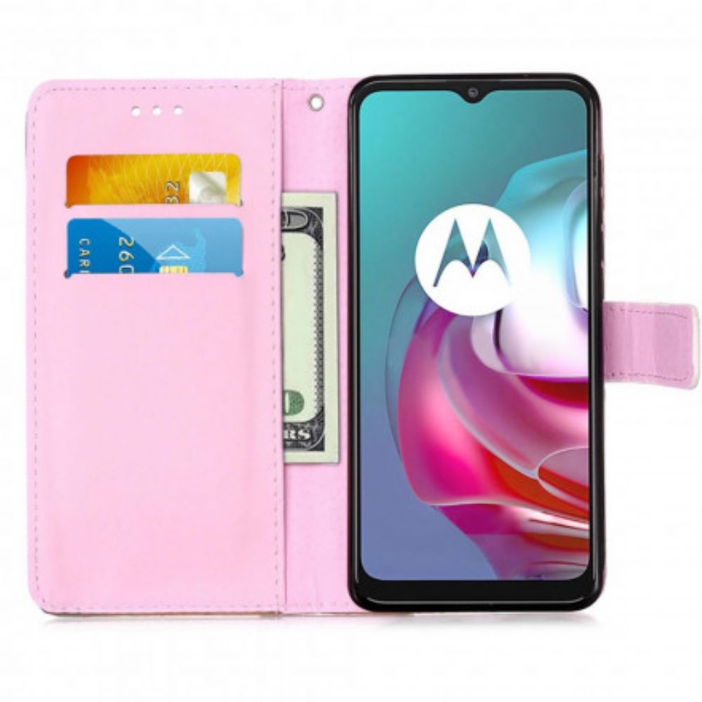 Leren Hoesje voor Moto G10 / G30 Panda Galaxy