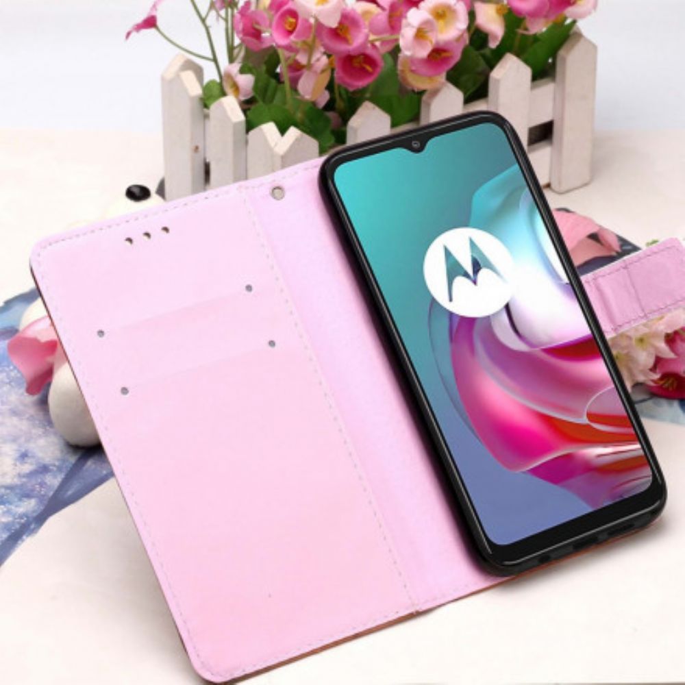 Leren Hoesje voor Moto G10 / G30 Panda Galaxy