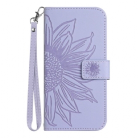 Folio-hoesje voor Xiaomi 13 Lite Zonnebloem Met Lanyard