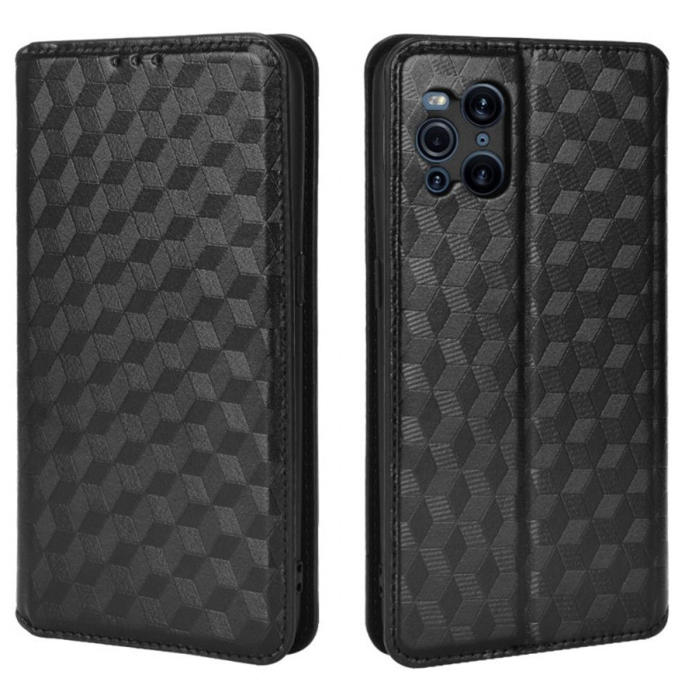 Bescherming Hoesje voor Oppo Find X3 / X3 Pro Folio-hoesje Diamant Leder Effect