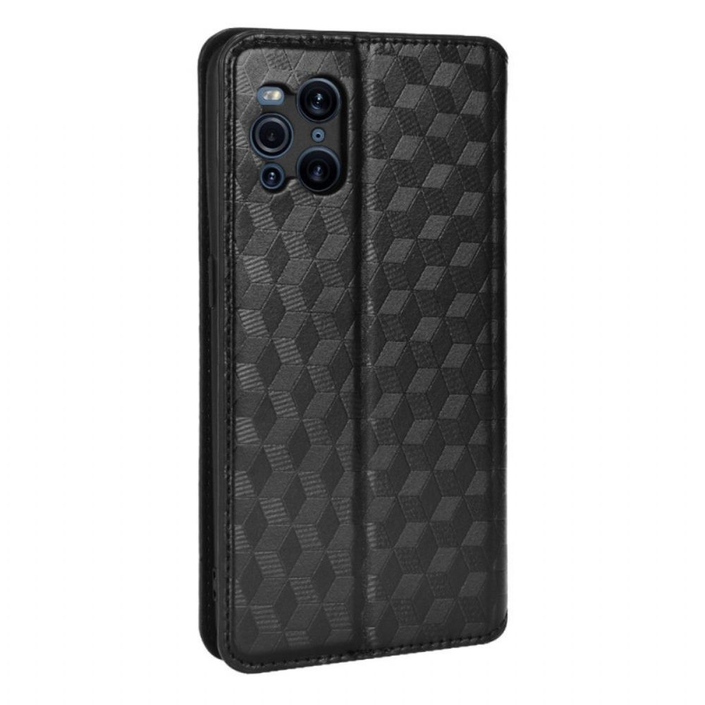 Bescherming Hoesje voor Oppo Find X3 / X3 Pro Folio-hoesje Diamant Leder Effect