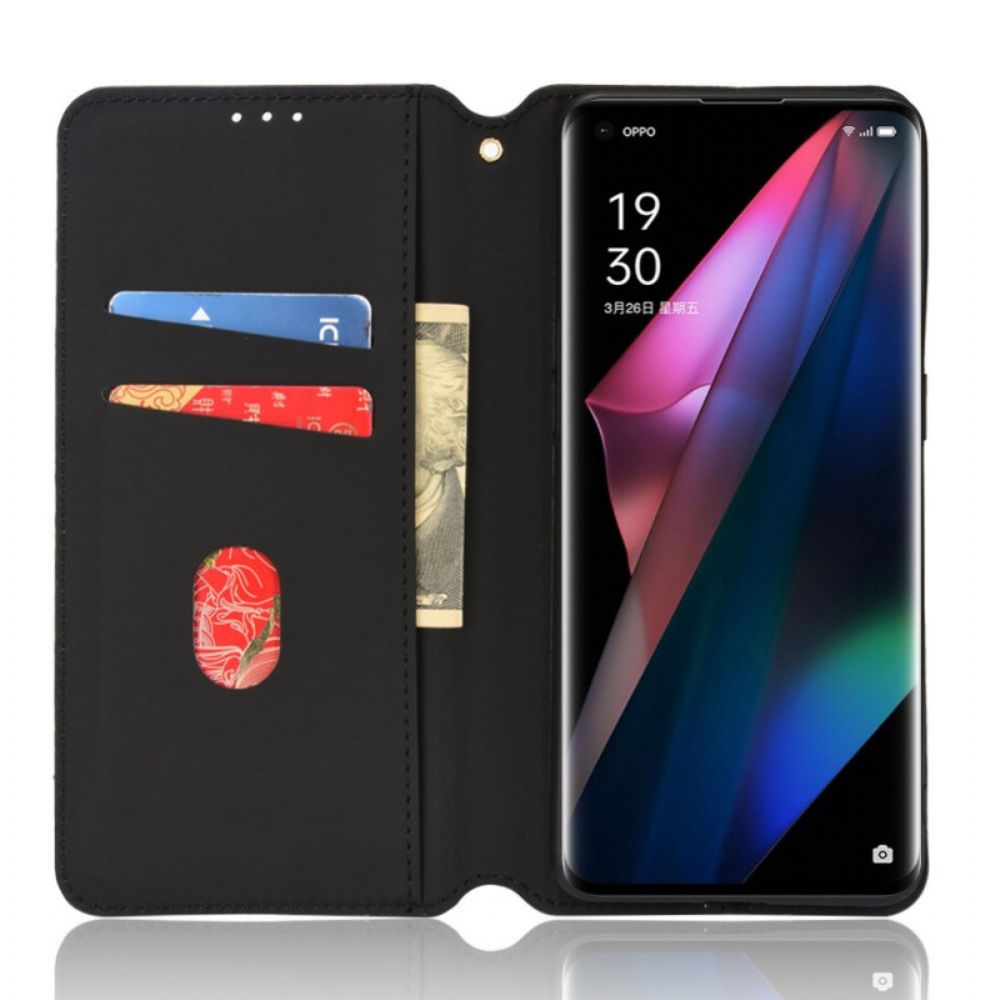 Bescherming Hoesje voor Oppo Find X3 / X3 Pro Folio-hoesje Diamant Leder Effect