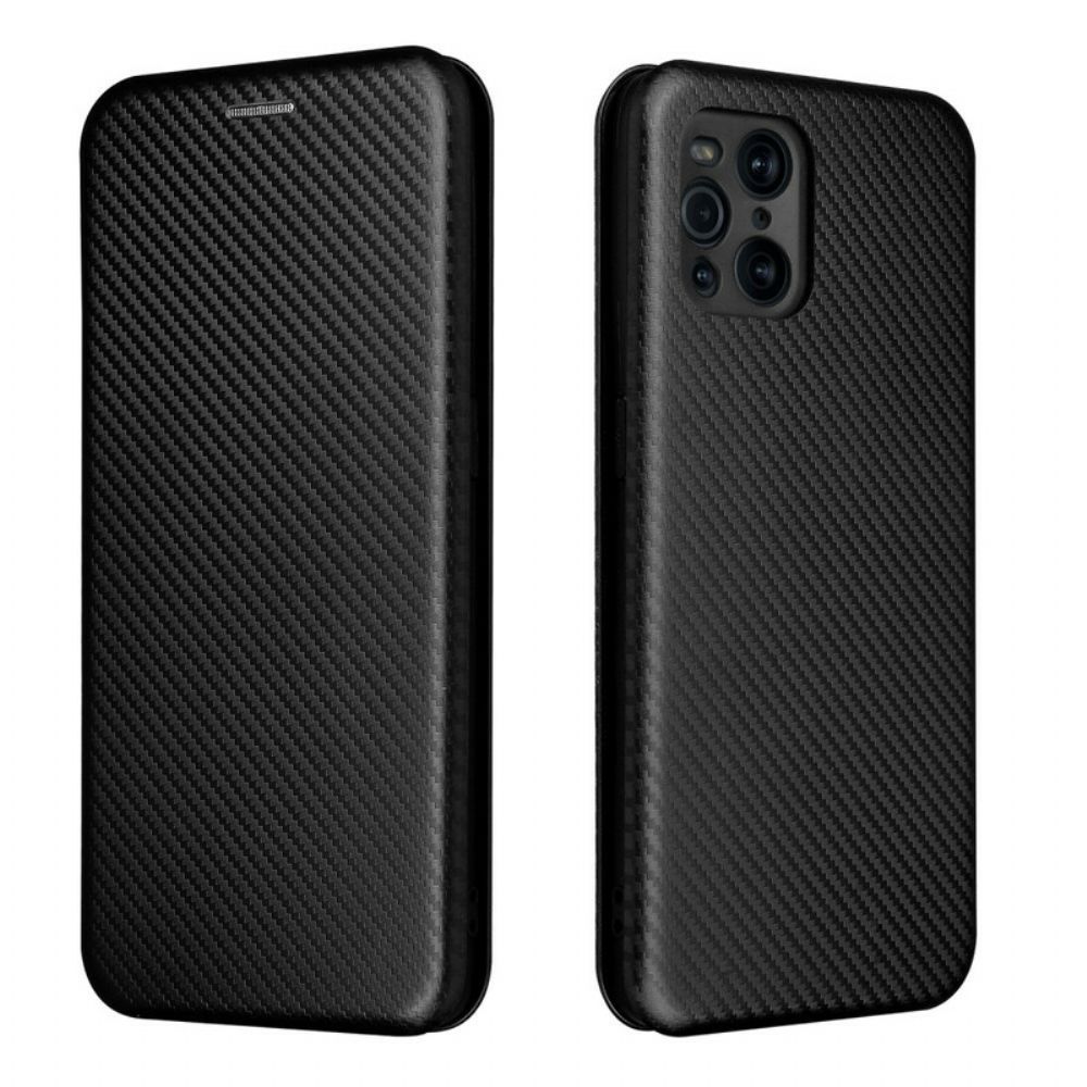 Bescherming Hoesje voor Oppo Find X3 / X3 Pro Folio-hoesje Gekleurde Carbon Silicone