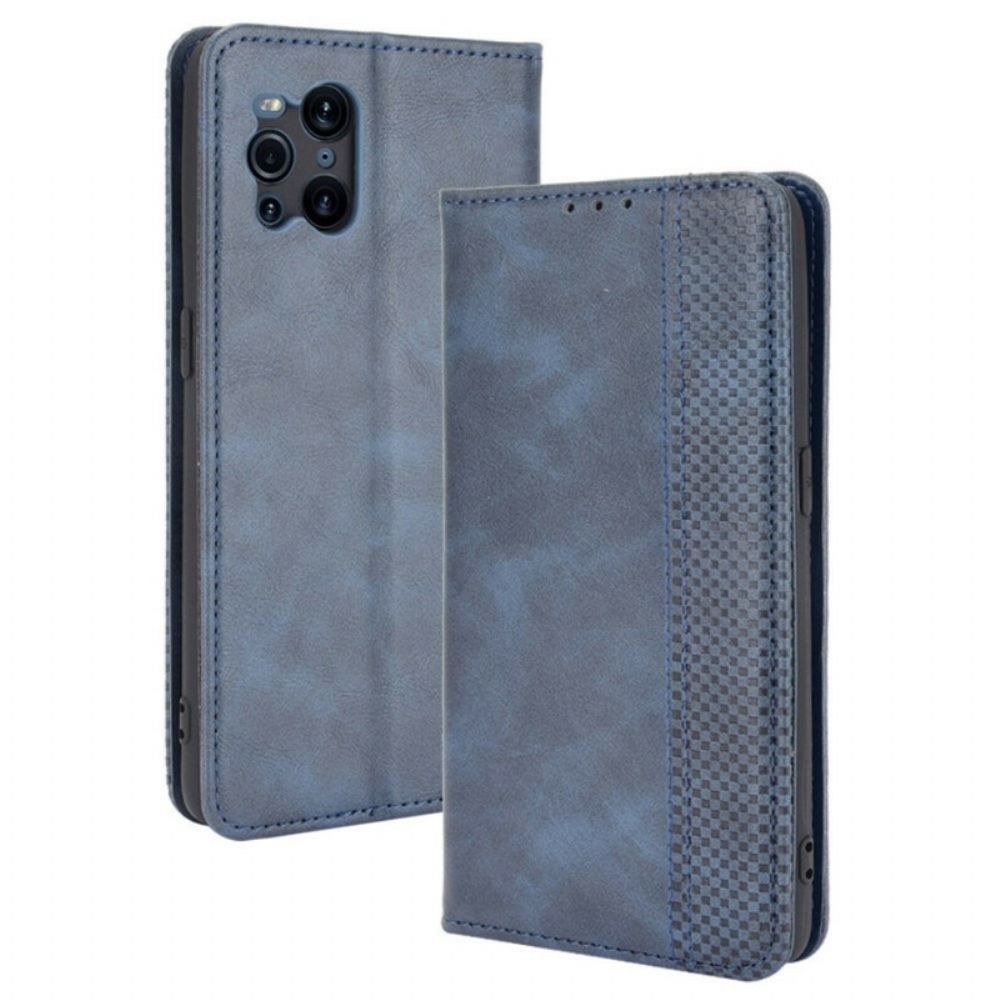 Bescherming Hoesje voor Oppo Find X3 / X3 Pro Folio-hoesje Gestyled Vintage Leereffect