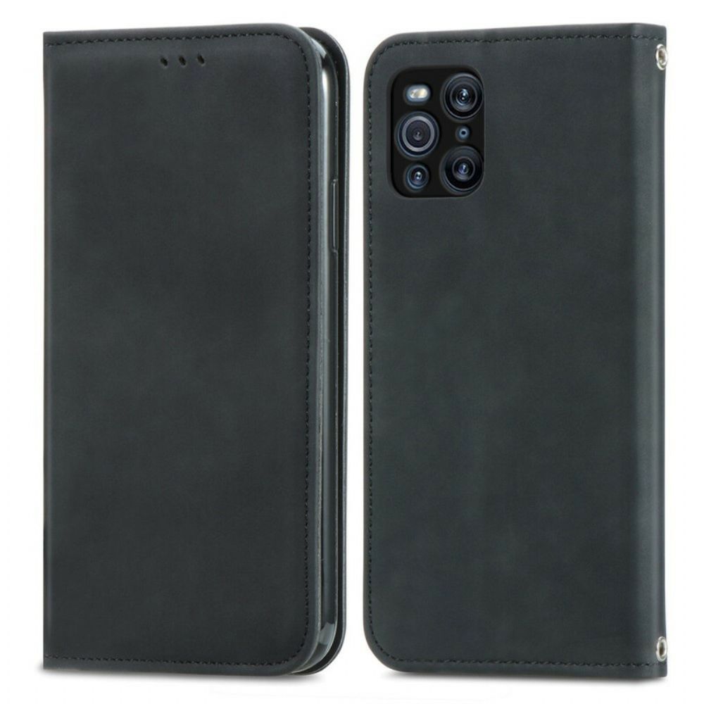 Bescherming Hoesje voor Oppo Find X3 / X3 Pro Folio-hoesje Vintage Kunstleer