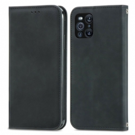 Bescherming Hoesje voor Oppo Find X3 / X3 Pro Folio-hoesje Vintage Kunstleer