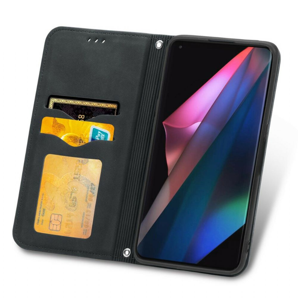 Bescherming Hoesje voor Oppo Find X3 / X3 Pro Folio-hoesje Vintage Kunstleer